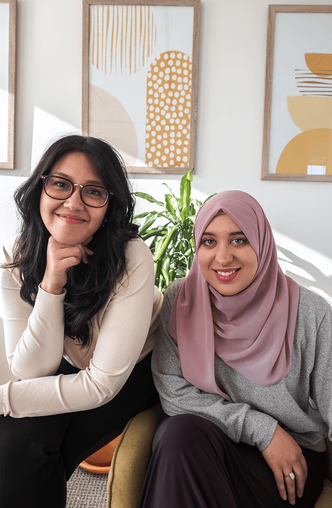 Wala'a and Samiyah — trauma therapists and co-founders of Rubiks Counselling Services